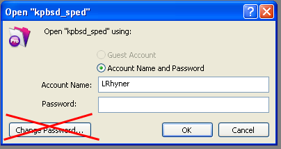 Snapshot of login screen for IEP database