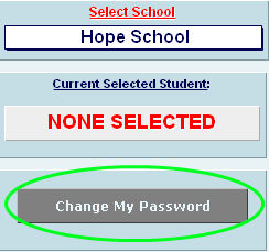 Snapshot of "Change My Password" button in IEP database