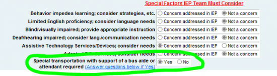 Special Transport - Aide